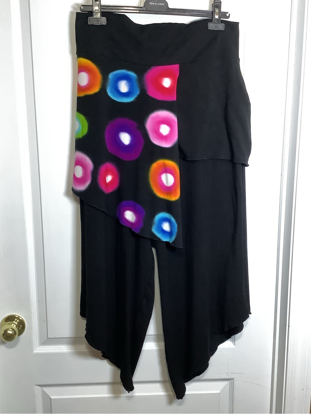 Designs By Naomi wide leg capris with asymmetric skirt overlay